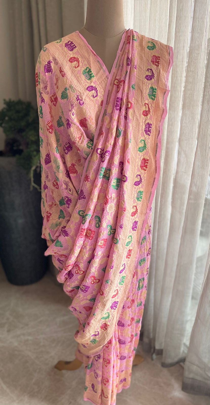 Ayushree - Beautiful Meenakari Motif Saree