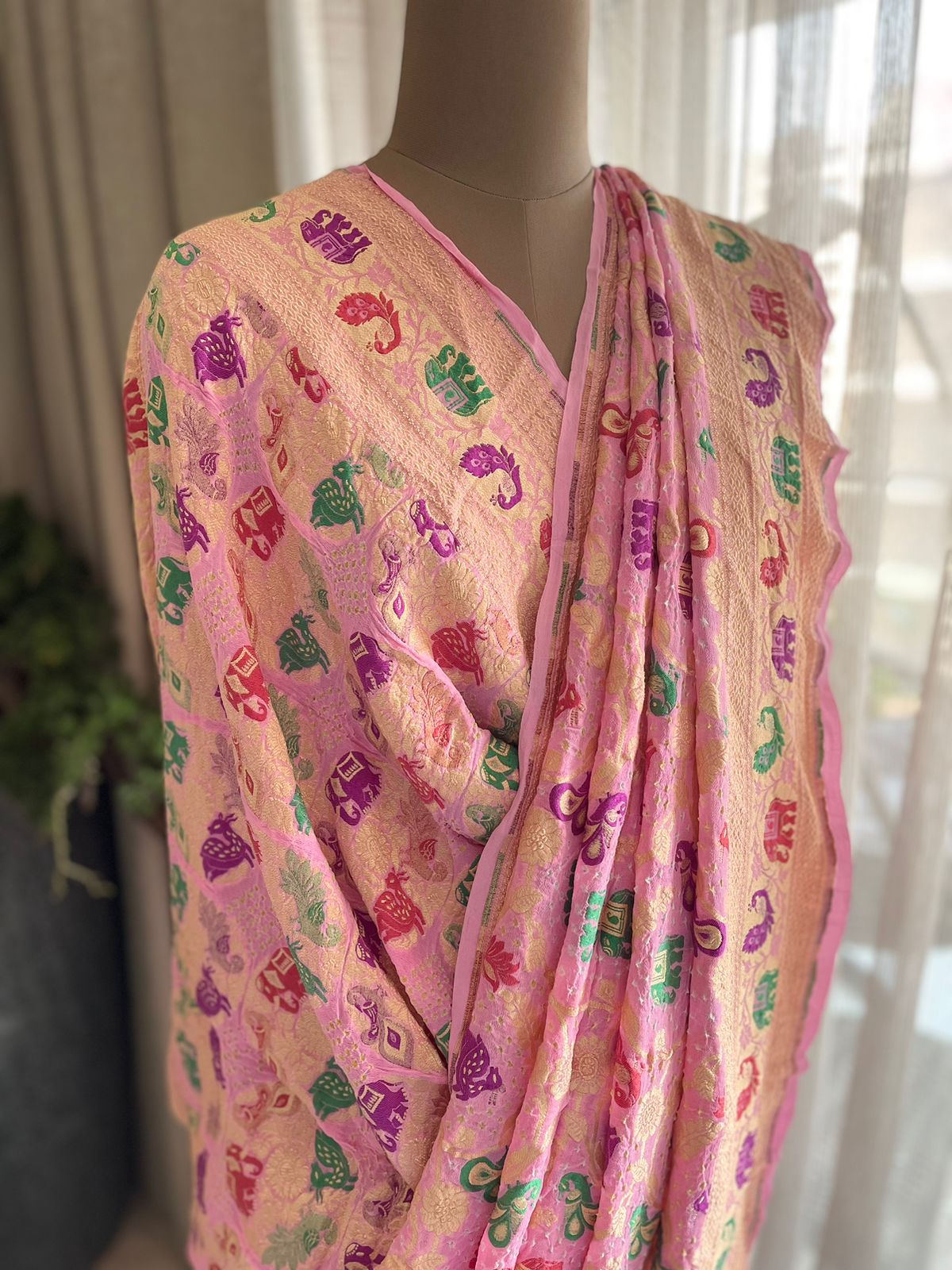 Ayushree - Beautiful Meenakari Motif Saree