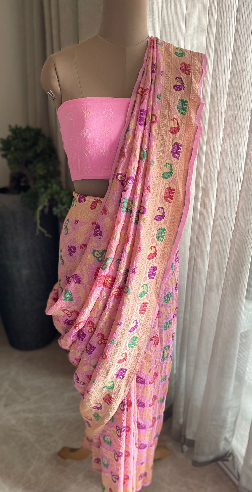 Ayushree - Beautiful Meenakari Motif Saree