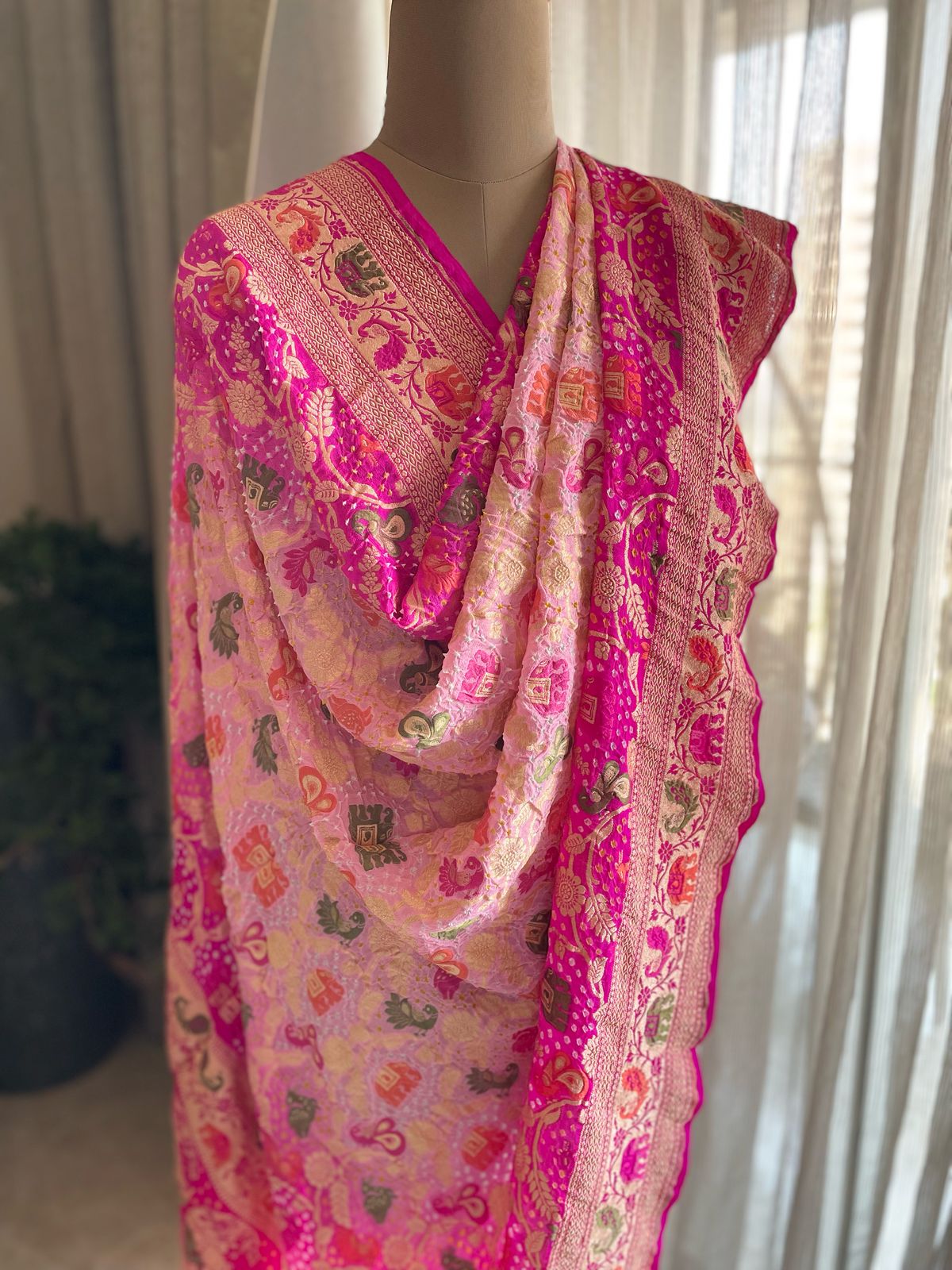 Shefali - The Jasmine Tree Meenakari Motif Dupatta