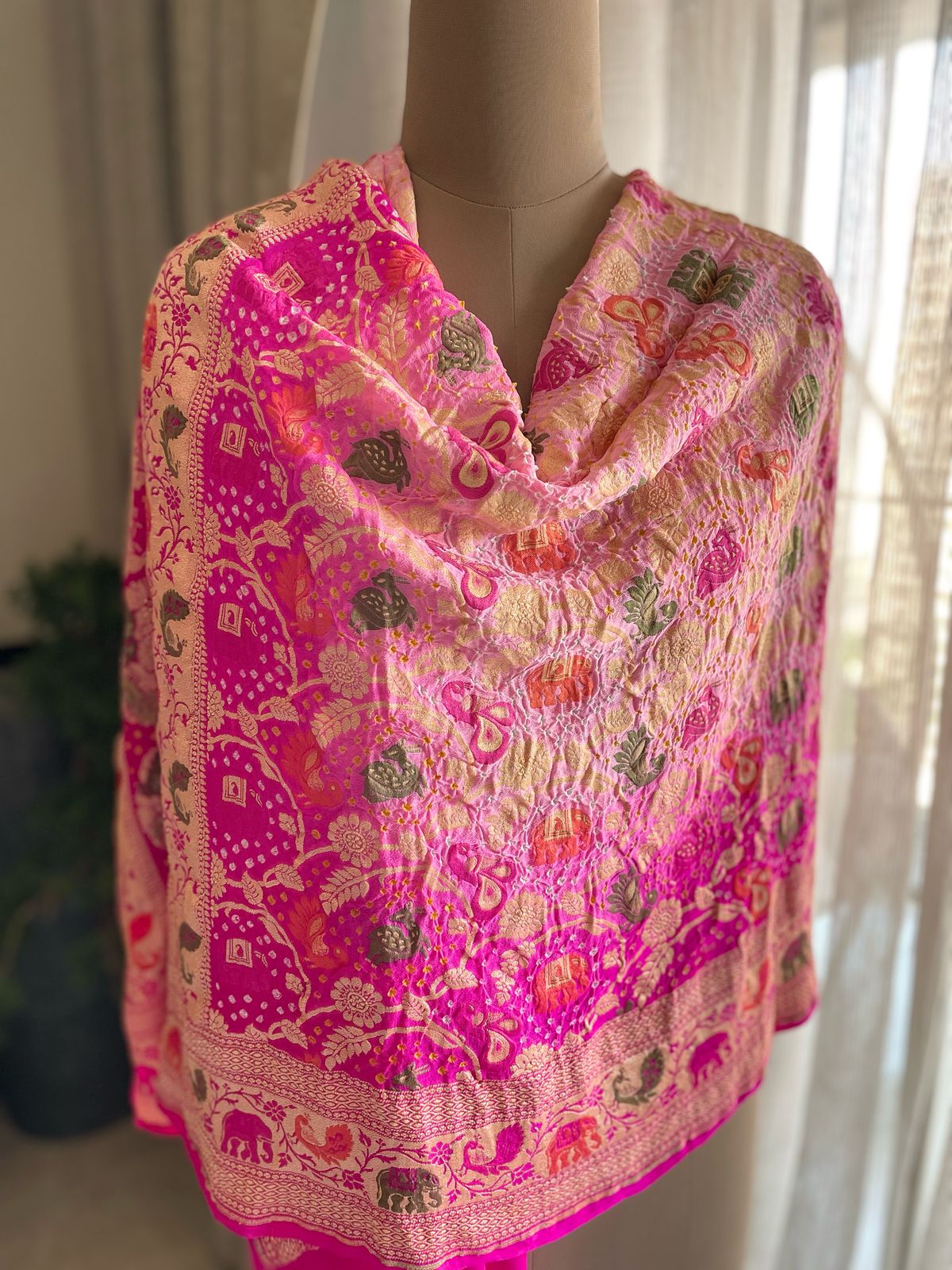 Shefali - The Jasmine Tree Meenakari Motif Dupatta