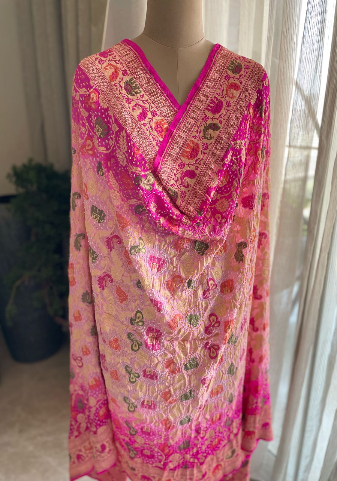 Shefali - The Jasmine Tree Meenakari Motif Dupatta