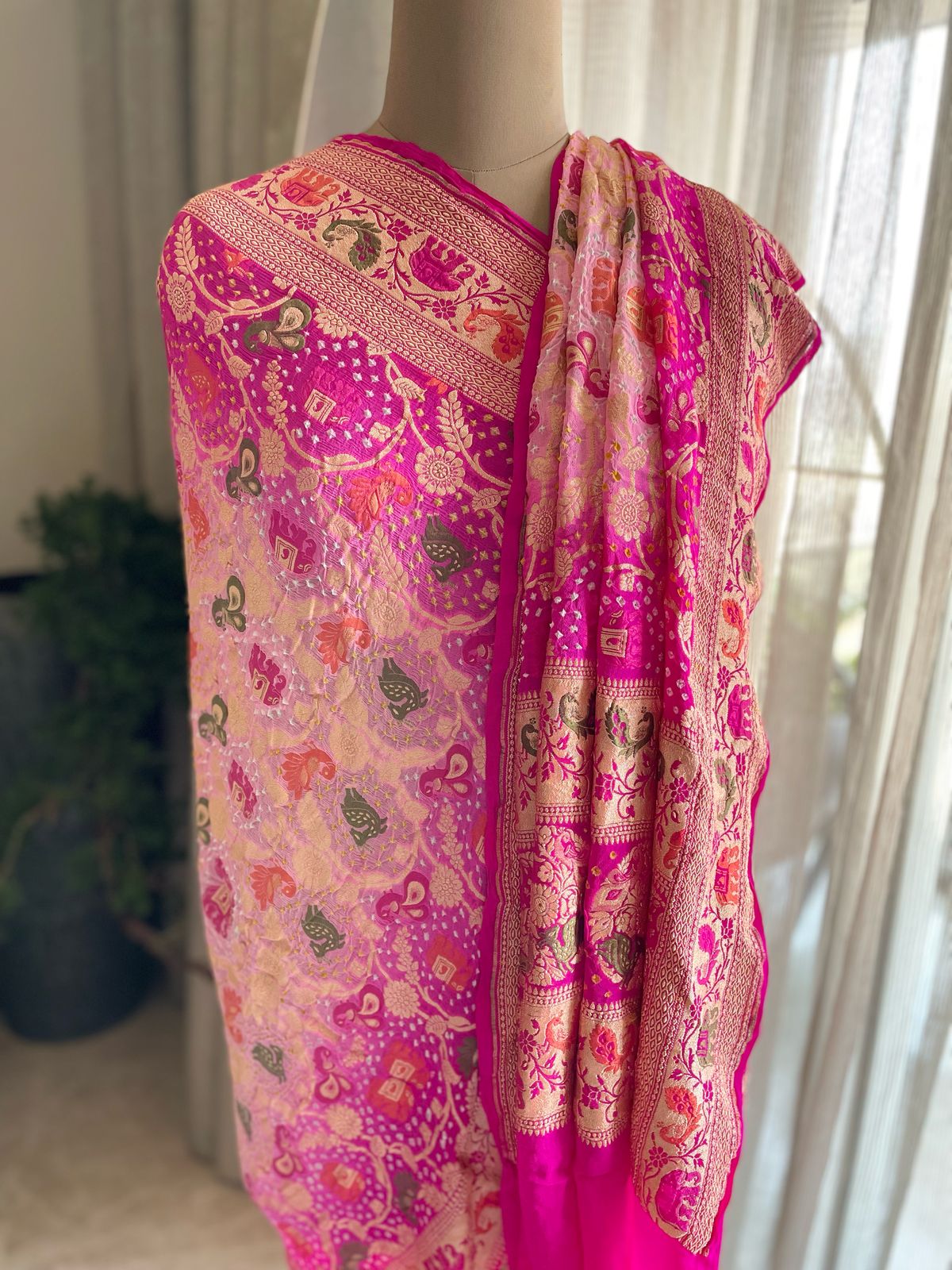 Shefali - The Jasmine Tree Meenakari Motif Dupatta