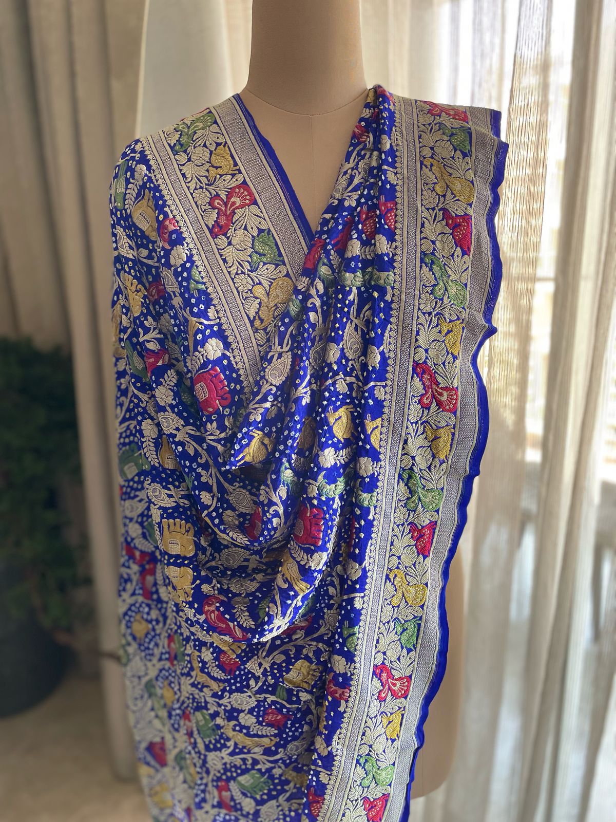 Nishka - The Golden Light Meenakari Motif Dupatta