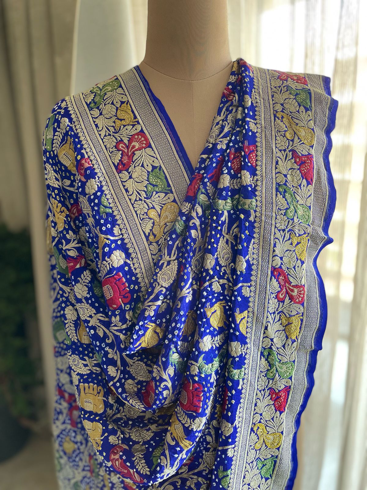 Nishka - The Golden Light Meenakari Motif Dupatta