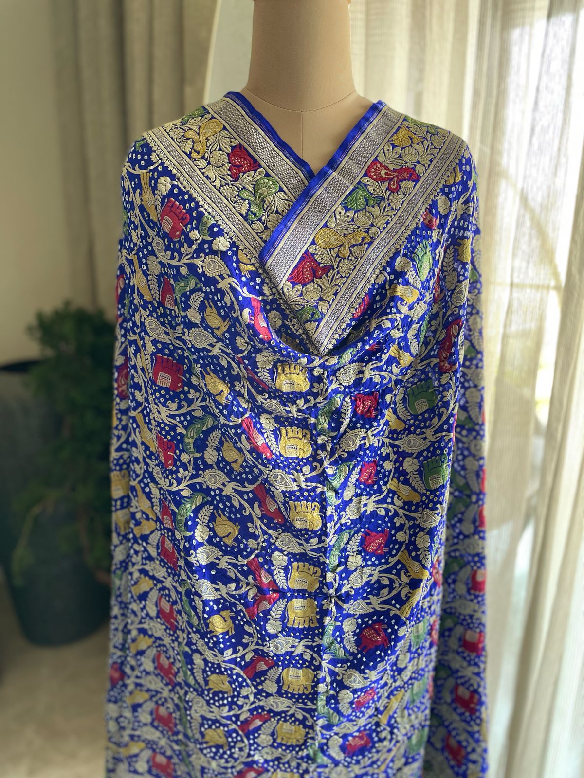 Nishka - The Golden Light Meenakari Motif Dupatta