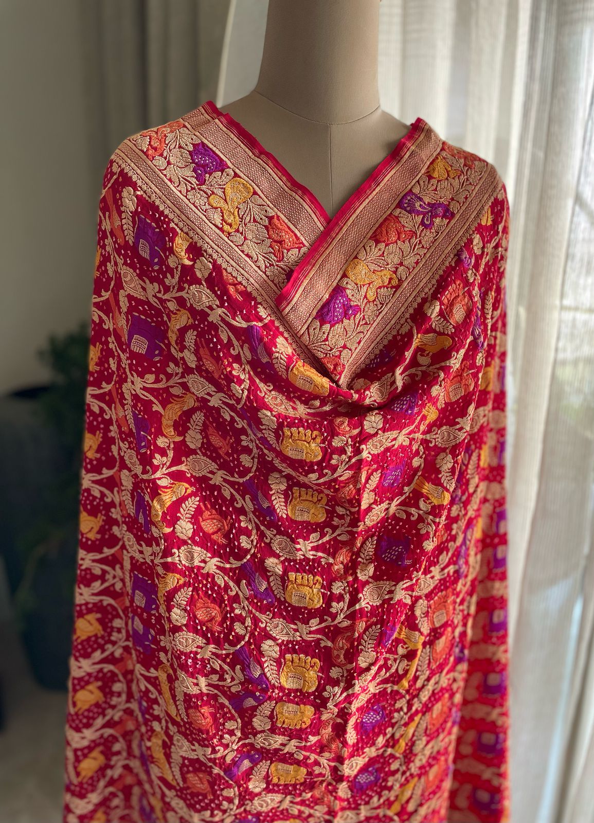 Amita - Unmeasurable Meenakari Motif Dupatta