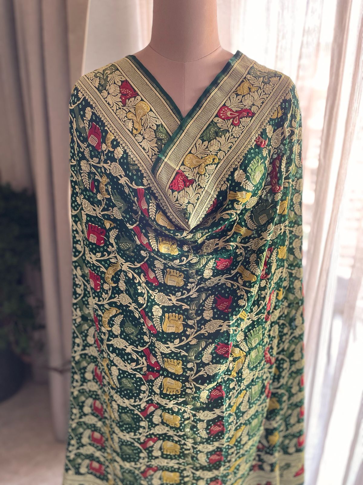 Vaidehi - Goddess Sita Meenakari Motif Dupatta