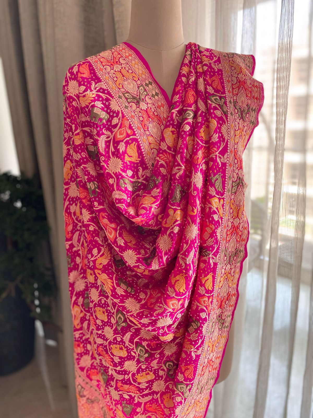 Abha - Luminous beauty Meenakari Motif Dupatta