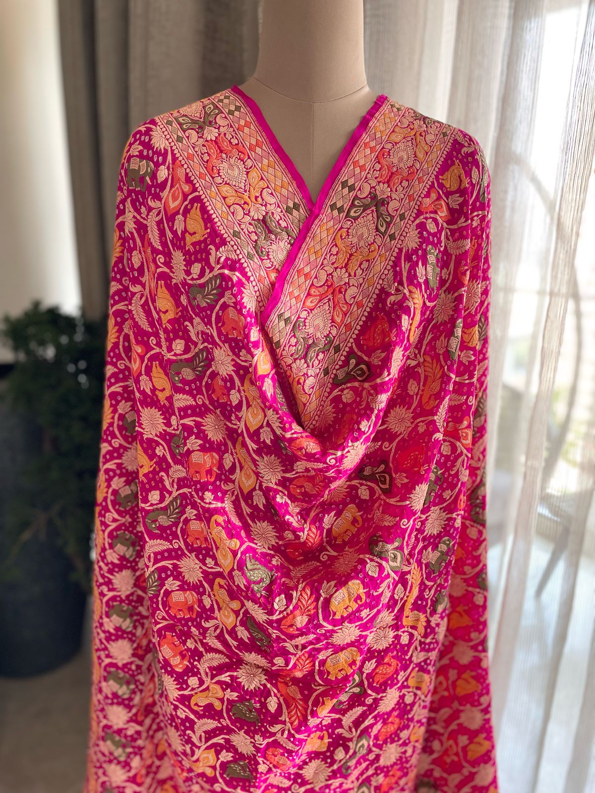 Abha - Luminous beauty Meenakari Motif Dupatta