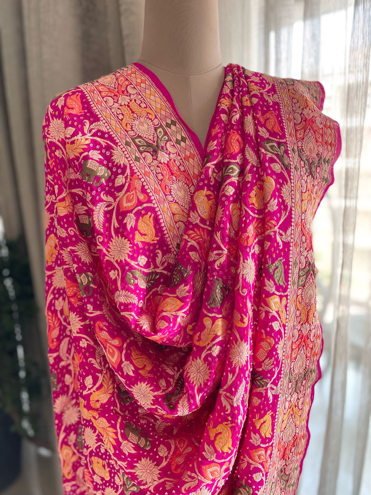Abha - Luminous beauty Meenakari Motif Dupatta