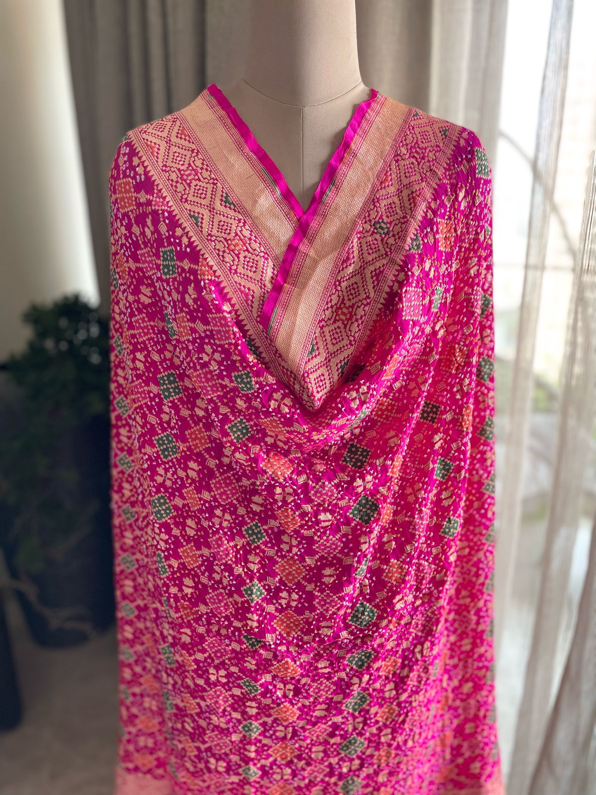 Gauri - Hindu Goddess of Divinity Meenakari Dupatta
