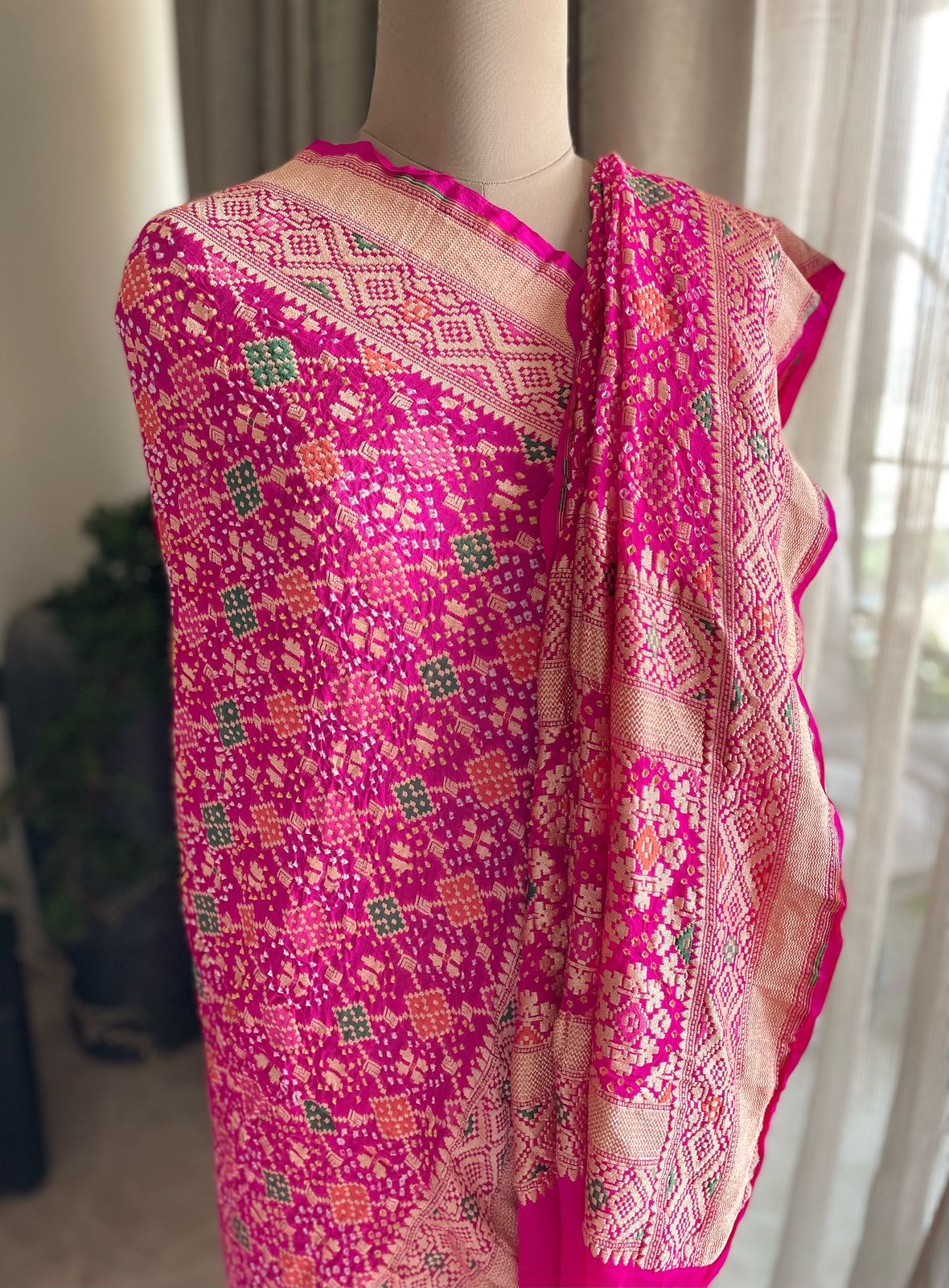 Gauri - Hindu Goddess of Divinity Meenakari Dupatta