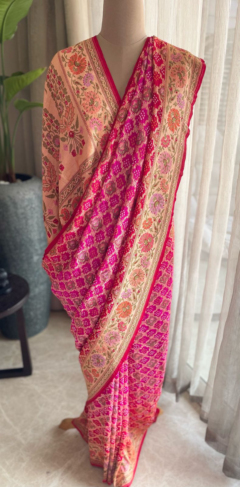 Gargi - An ancient scholar Meenakari Motif Saree
