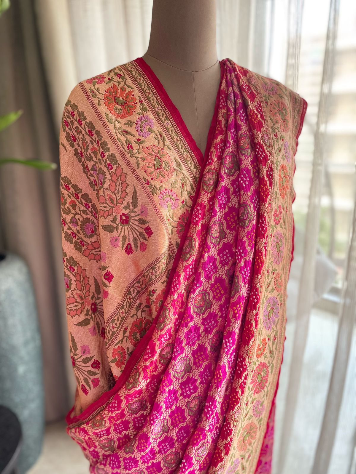 Gargi - An ancient scholar Meenakari Motif Saree