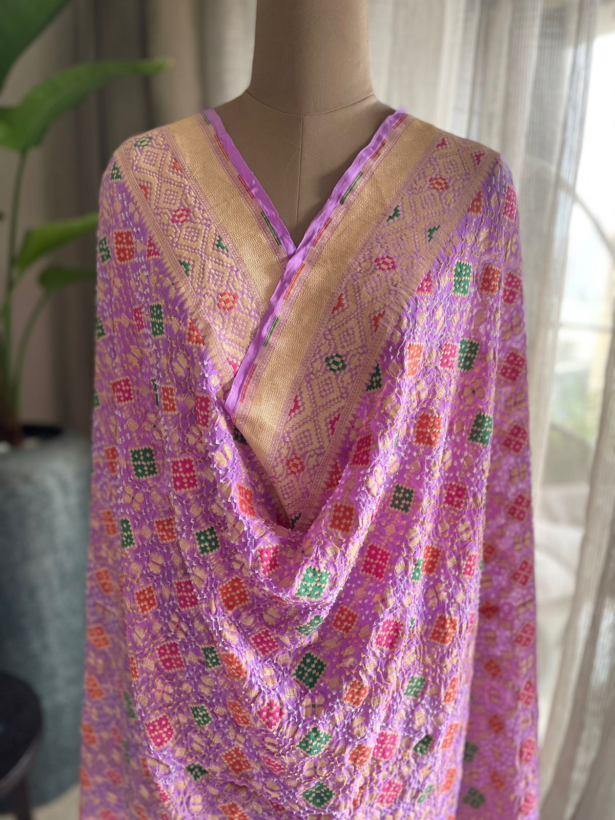 Gulzaar - Opulent Rose Garden Meenakari Dupatta
