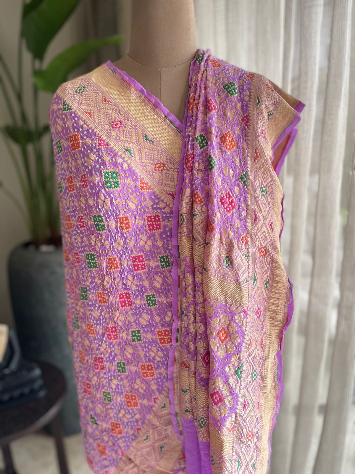 Gulzaar - Opulent Rose Garden Meenakari Dupatta