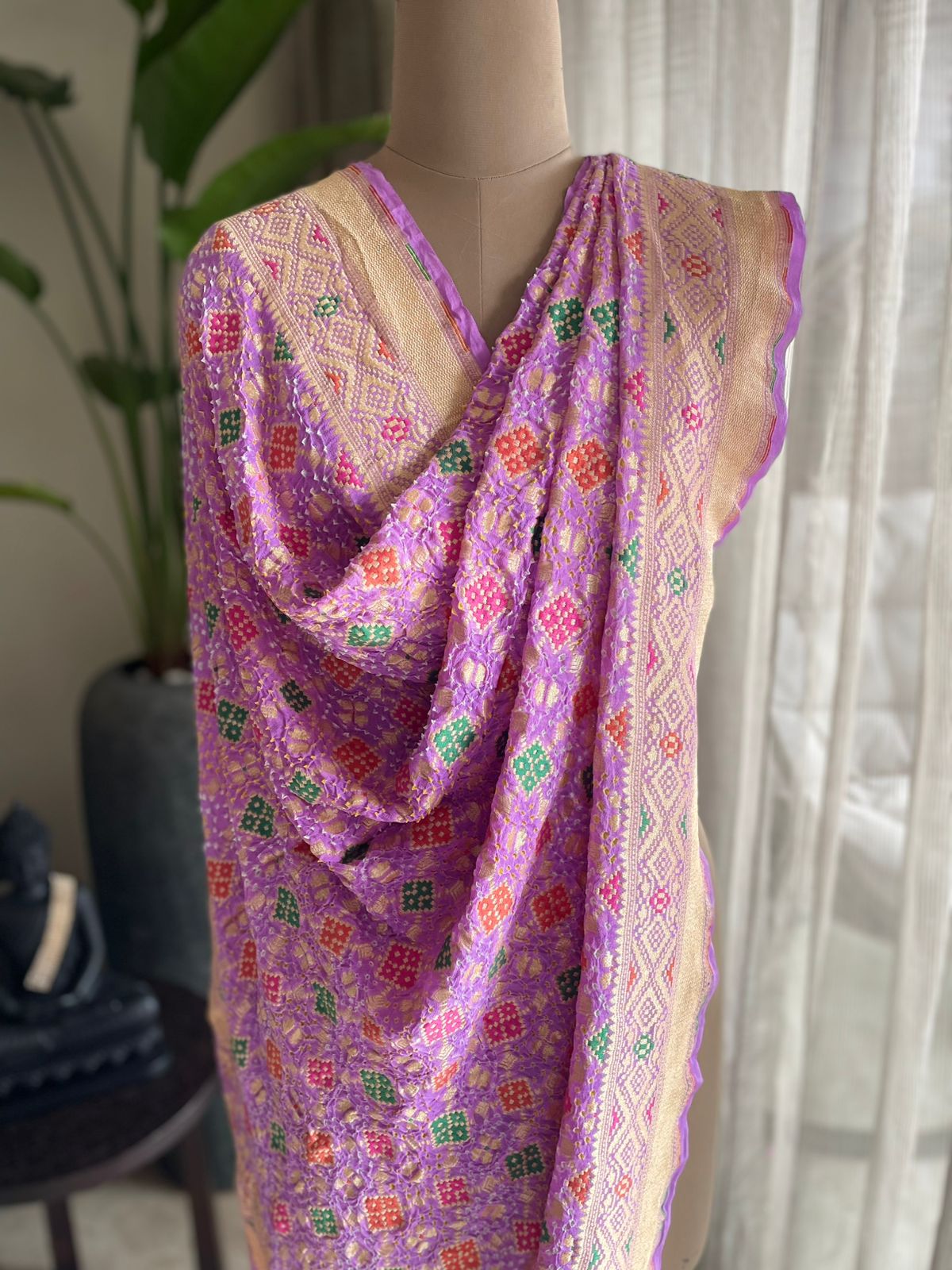Gulzaar - Opulent Rose Garden Meenakari Dupatta