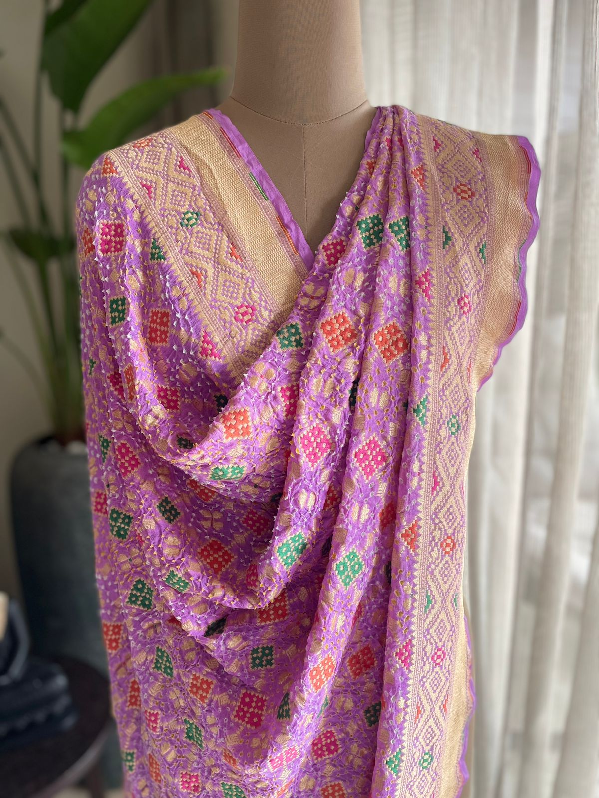 Gulzaar - Opulent Rose Garden Meenakari Dupatta
