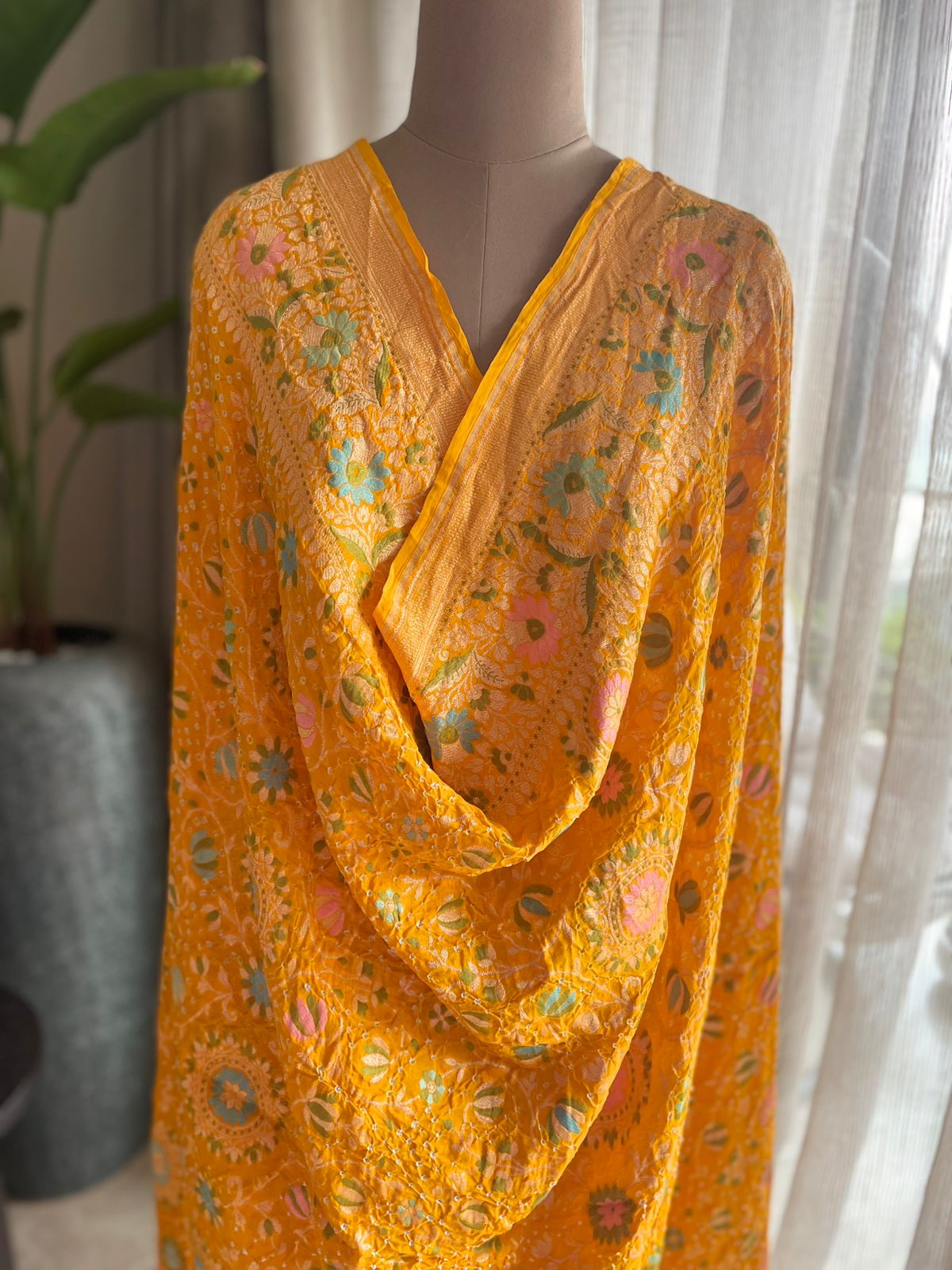 Arunima - Glow of Dawn Meenakari Motif Dupatta