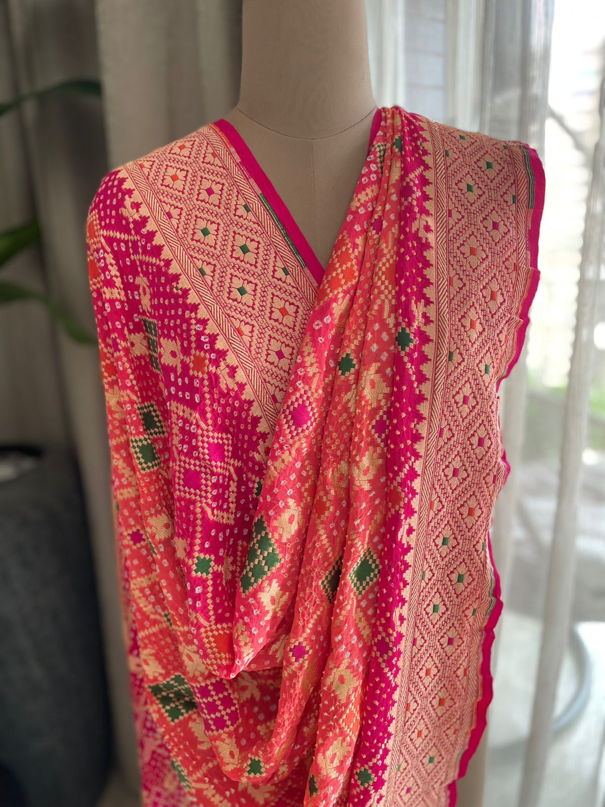Anika - Goddess Durga Meenakari Dupatta