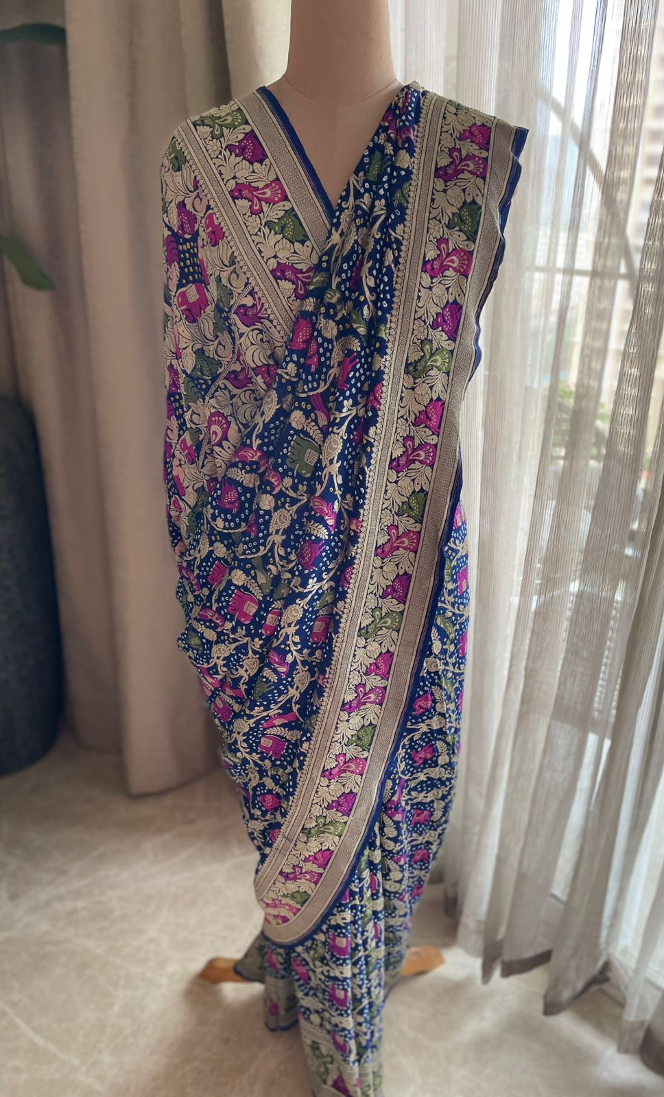 Varsha - Mystical Rain Meenakari Motif Saree