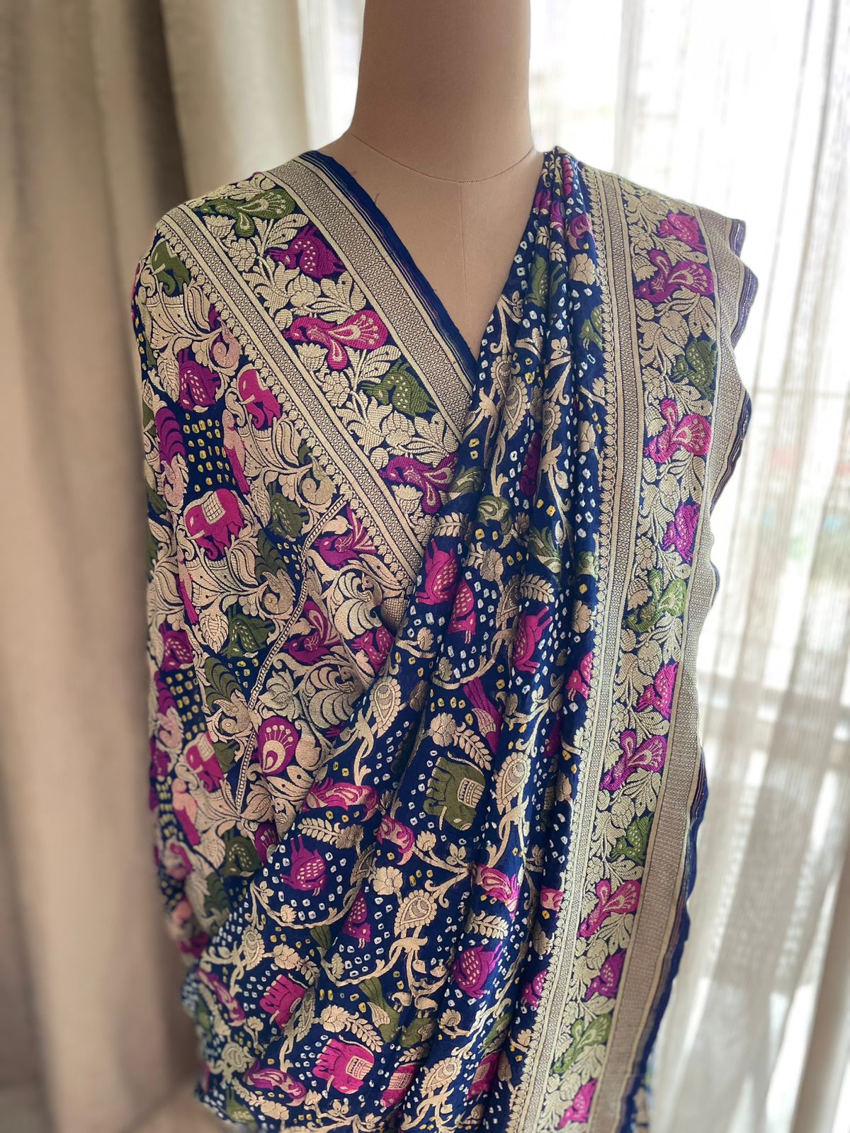 Varsha - Mystical Rain Meenakari Motif Saree