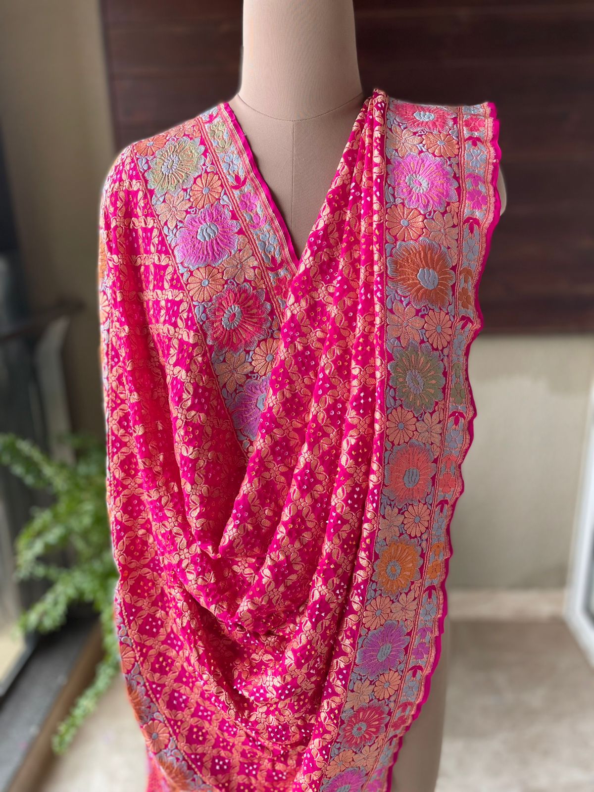 Maitri - The Source Of Serenity Meenakari Motif Dupatta