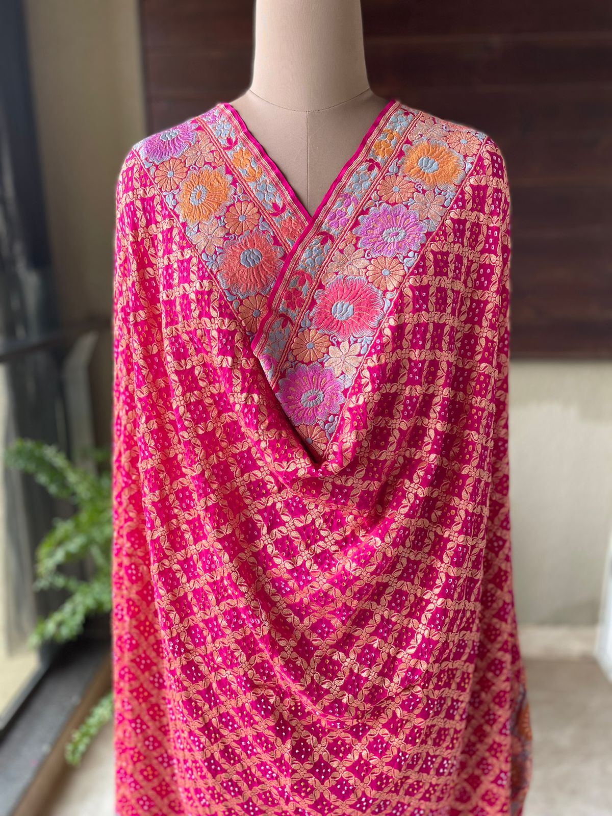 Maitri - The Source Of Serenity Meenakari Motif Dupatta