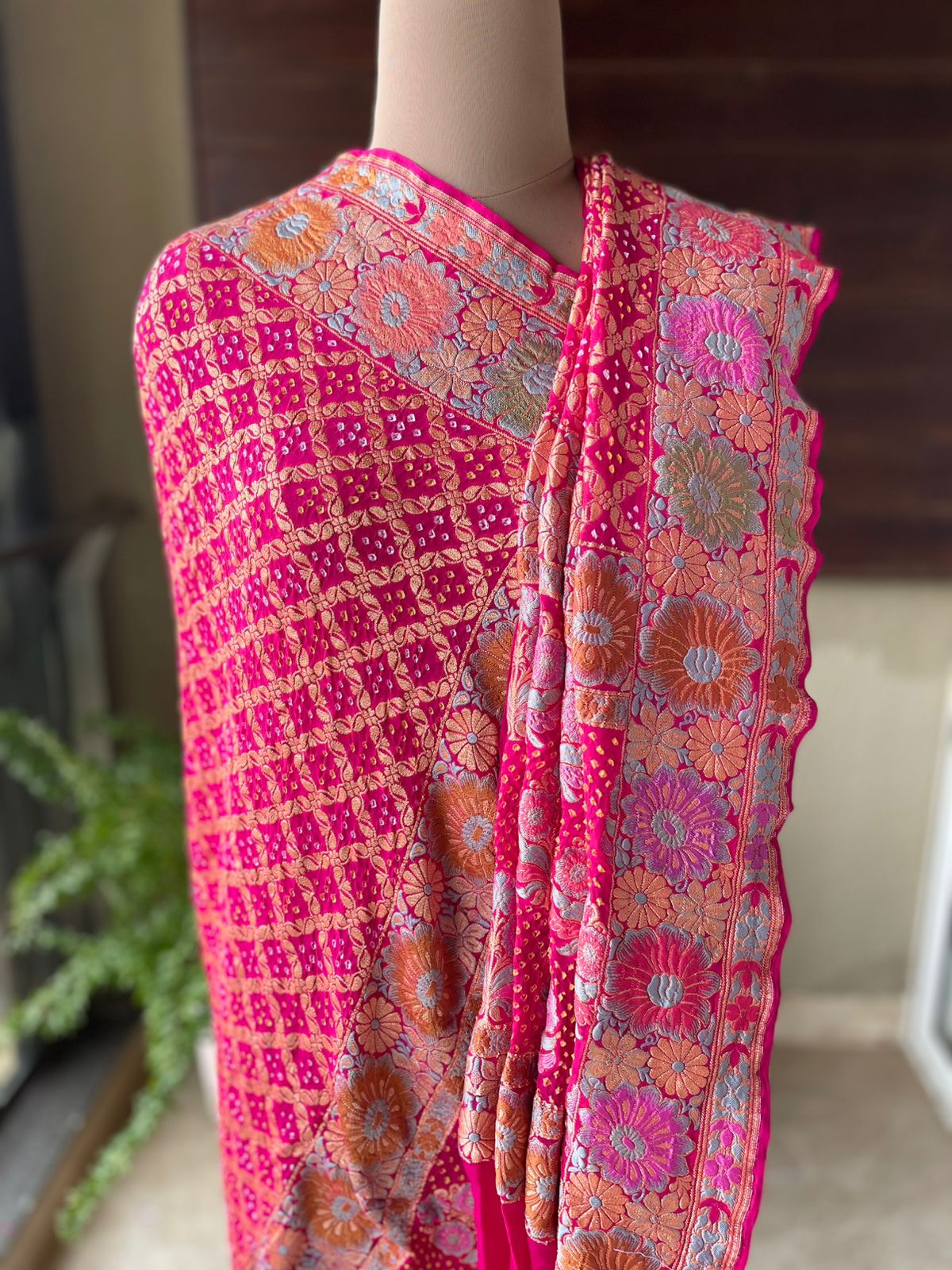 Maitri - The Source Of Serenity Meenakari Motif Dupatta