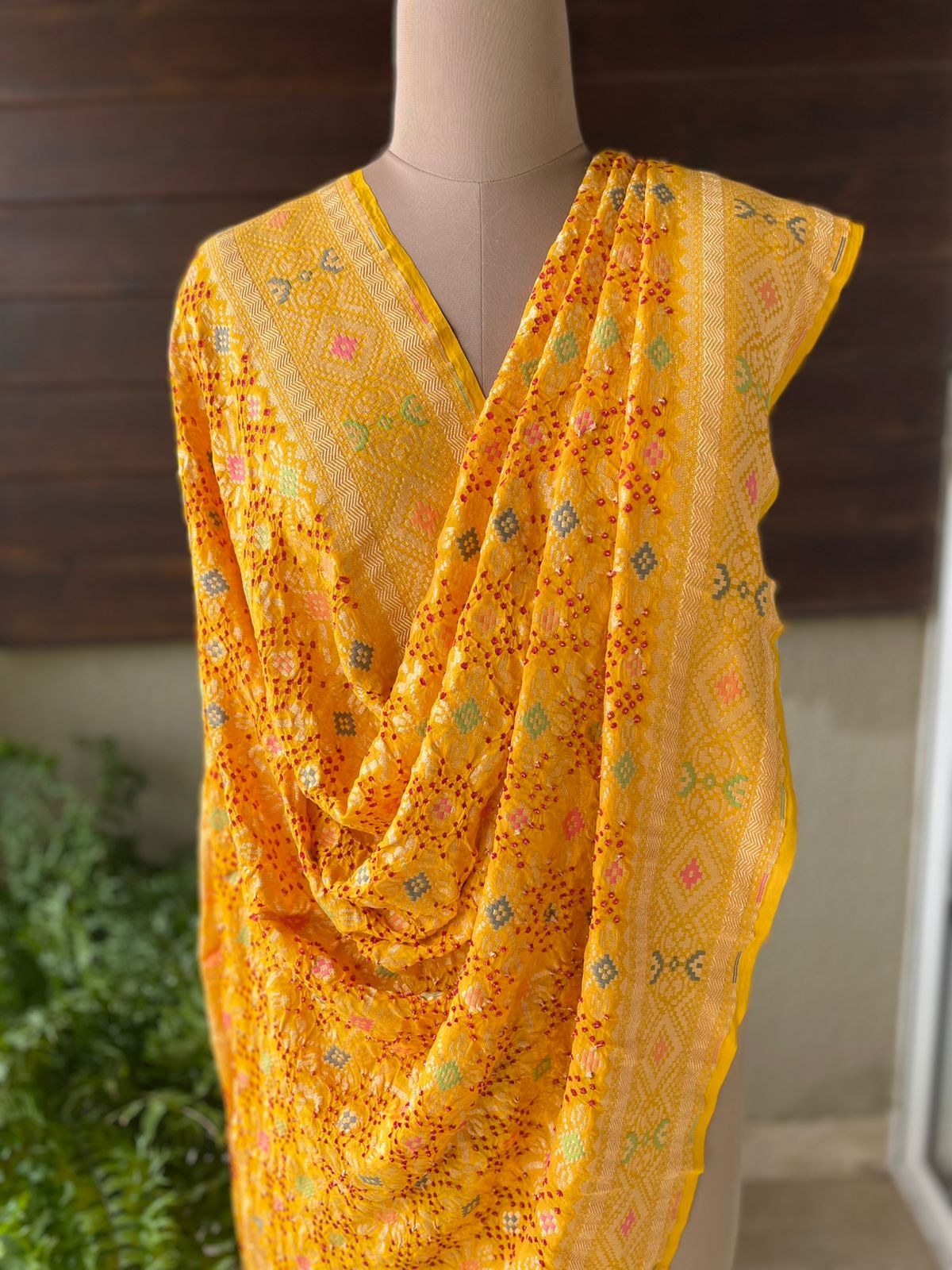 Nalini - Mother Of The Vedas Meenakari Dupatta