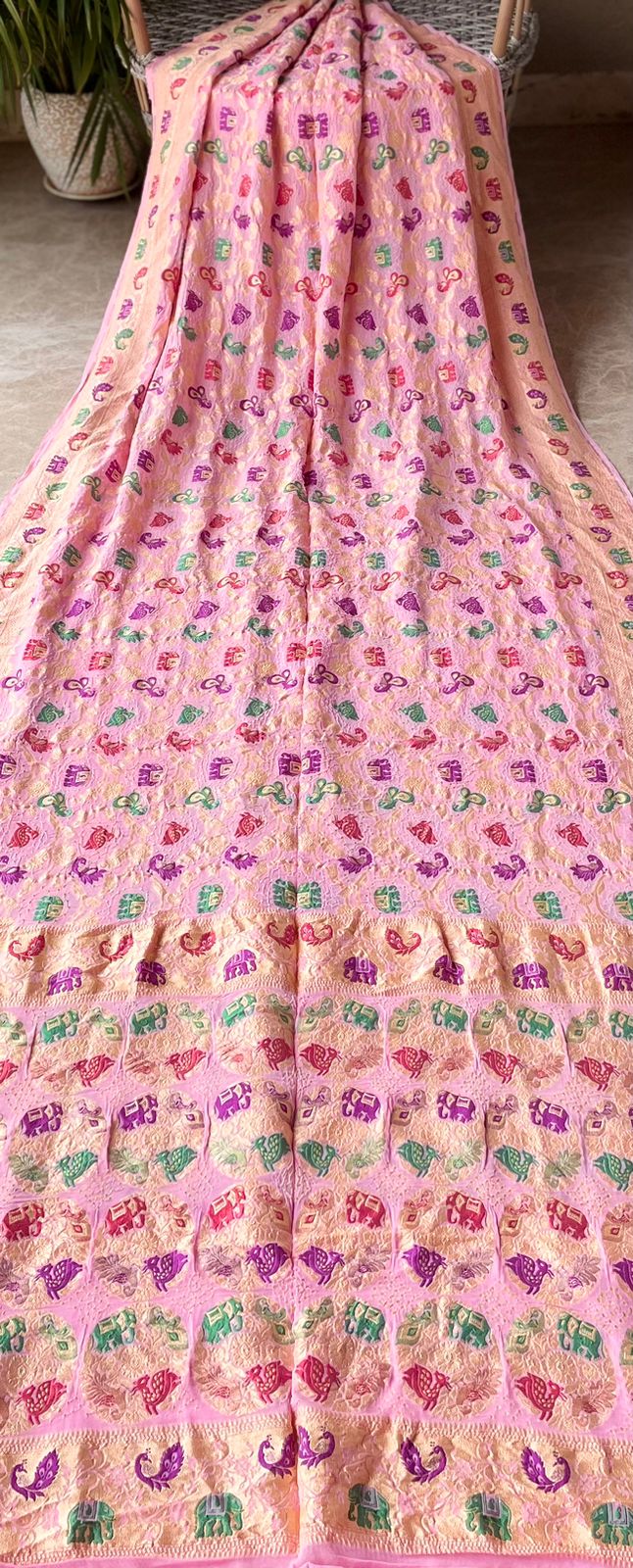 Ayushree - Beautiful Meenakari Motif Saree