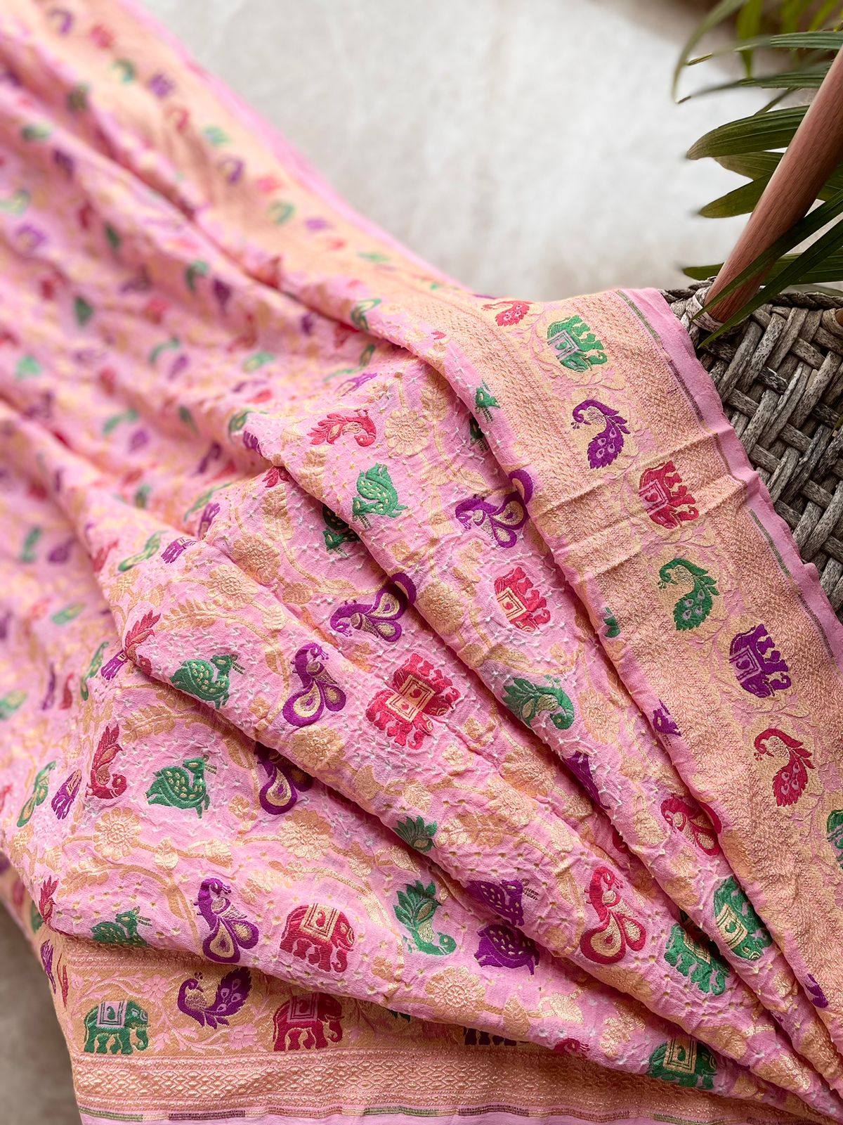 Ayushree - Beautiful Meenakari Motif Saree