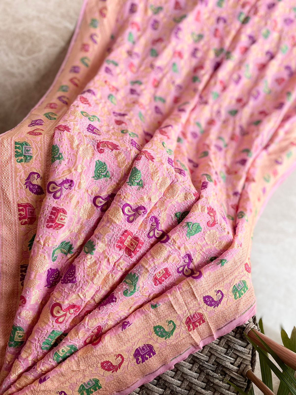 Ayushree - Beautiful Meenakari Motif Saree