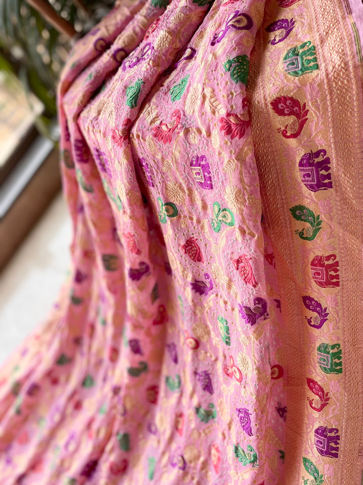 Ayushree - Beautiful Meenakari Motif Saree