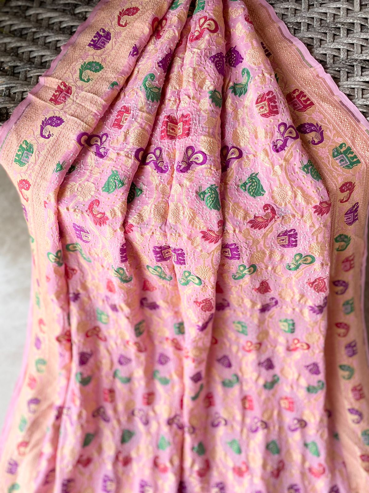 Ayushree - Beautiful Meenakari Motif Saree