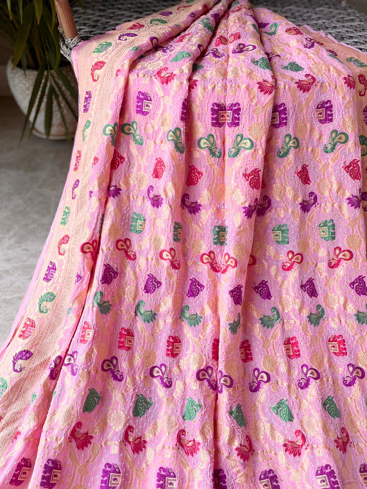 Ayushree - Beautiful Meenakari Motif Saree