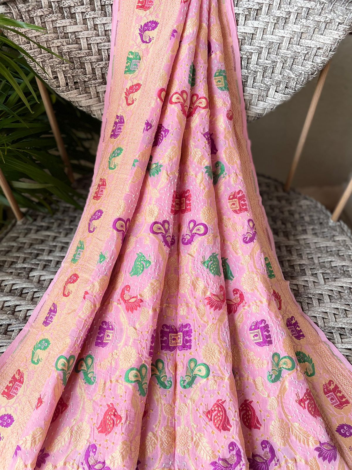 Ayushree - Beautiful Meenakari Motif Saree