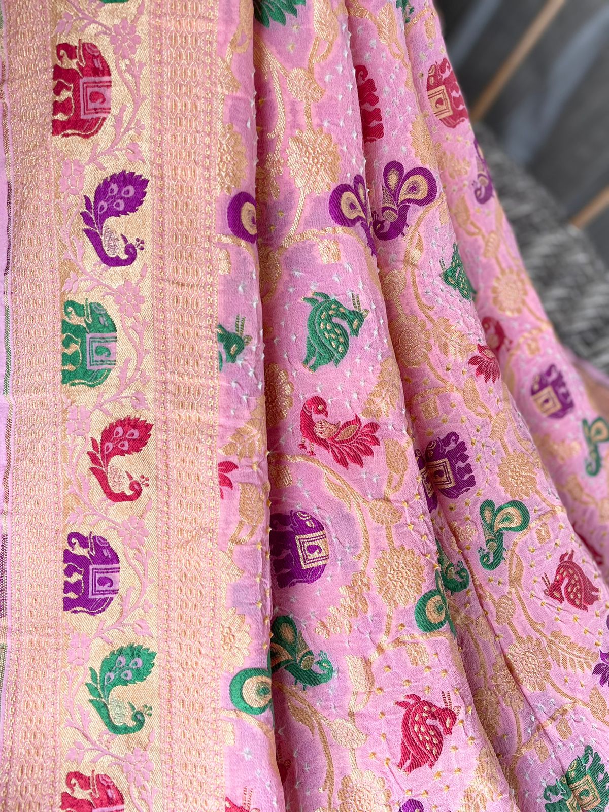 Ayushree - Beautiful Meenakari Motif Saree