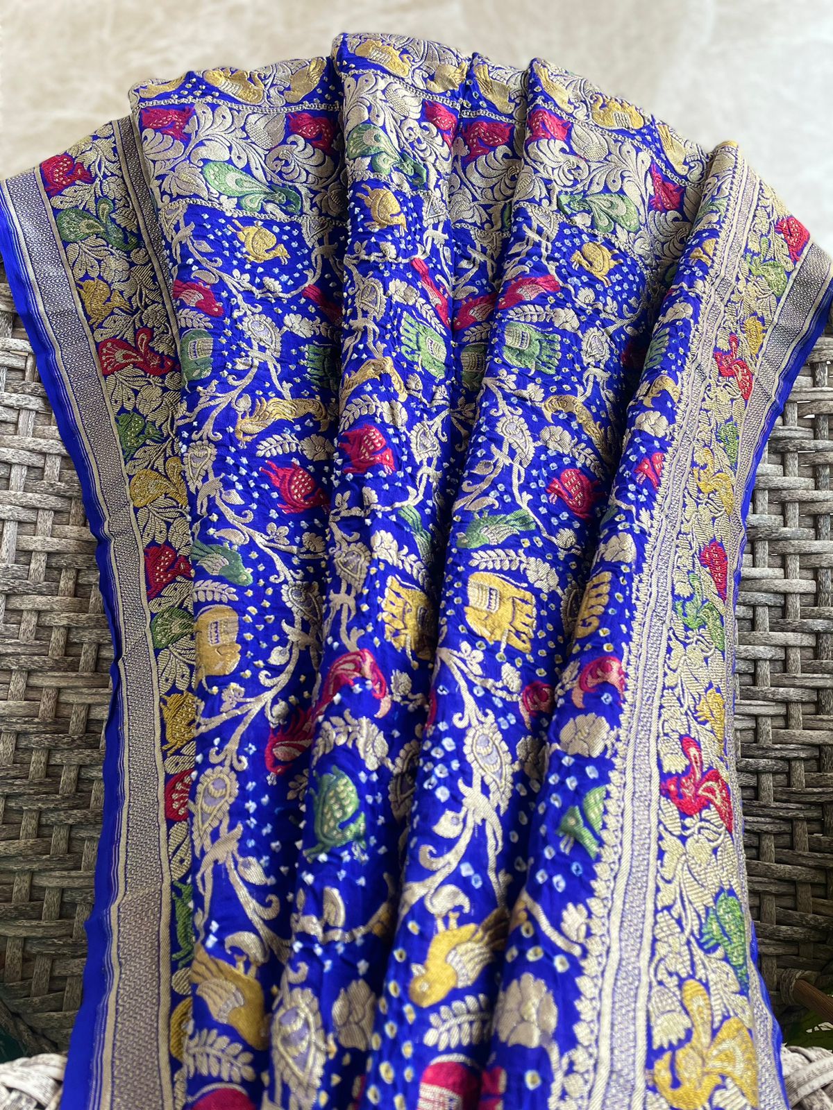 Nishka - The Golden Light Meenakari Motif Dupatta