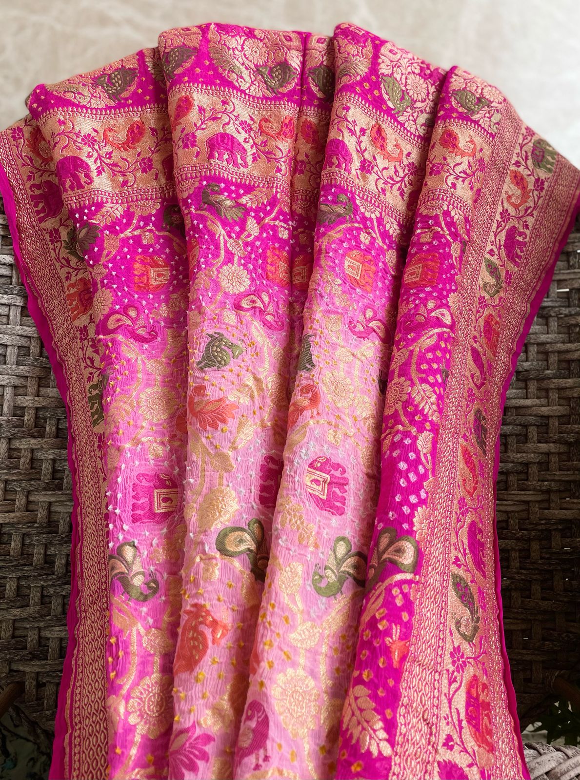 Shefali - The Jasmine Tree Meenakari Motif Dupatta