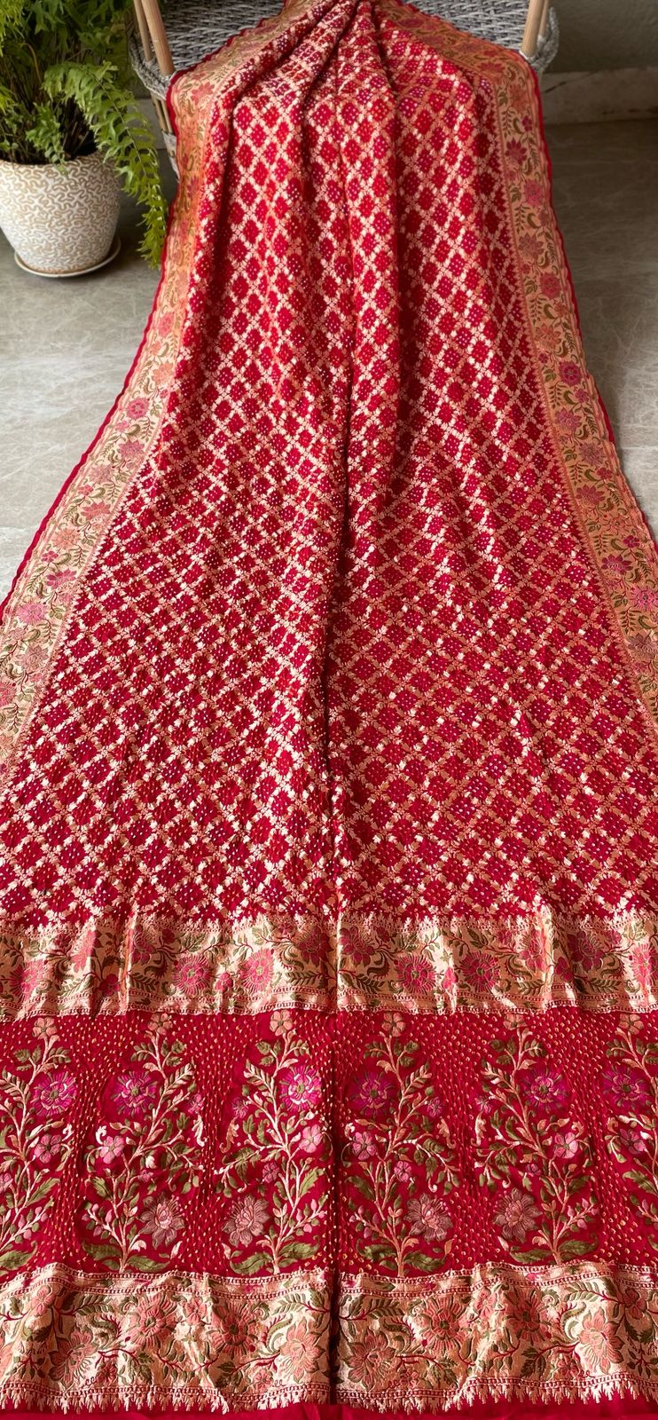 Anisha - One who is Supreme Meenakari Motif Saree