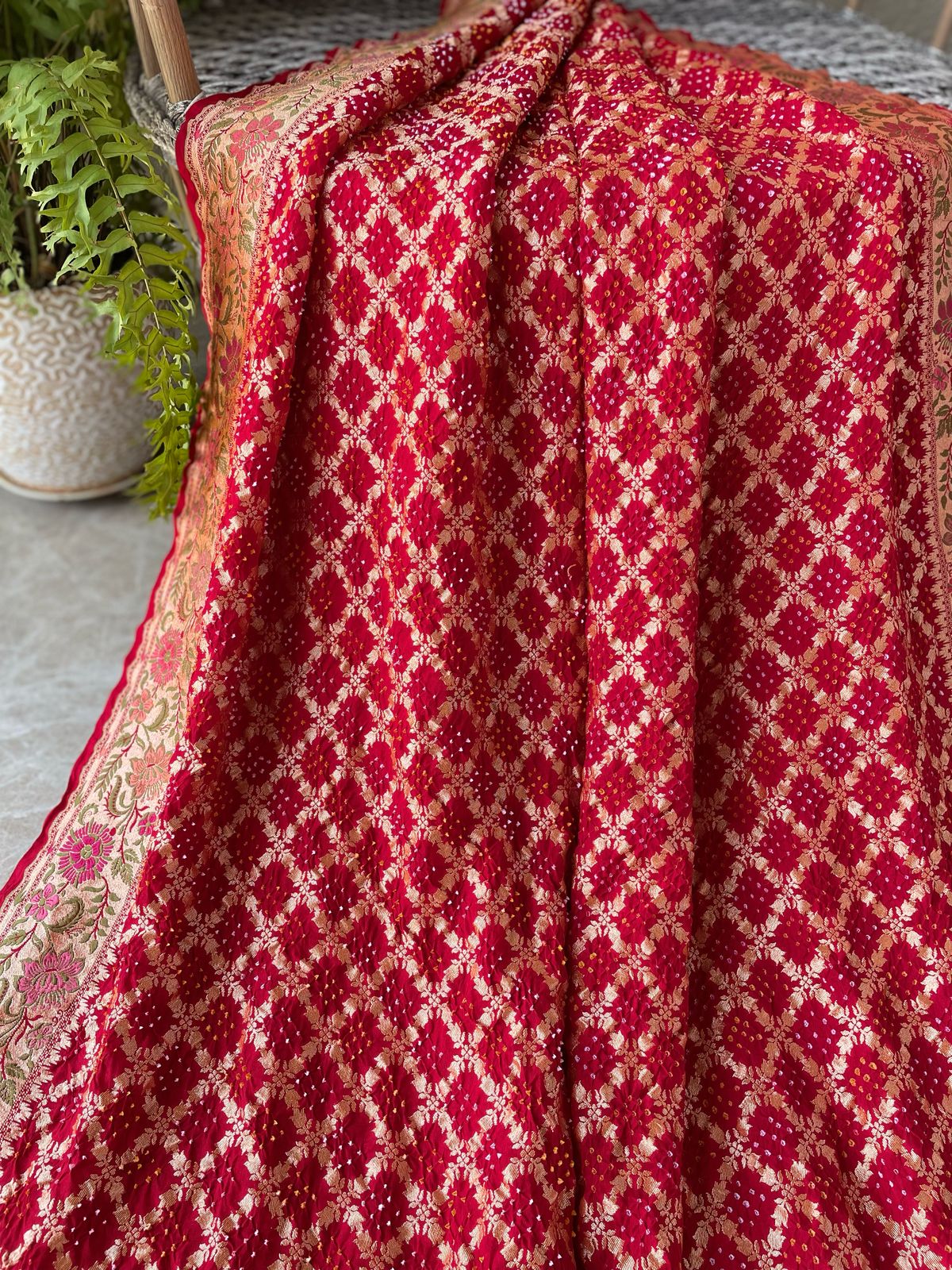 Anisha - One who is Supreme Meenakari Motif Saree
