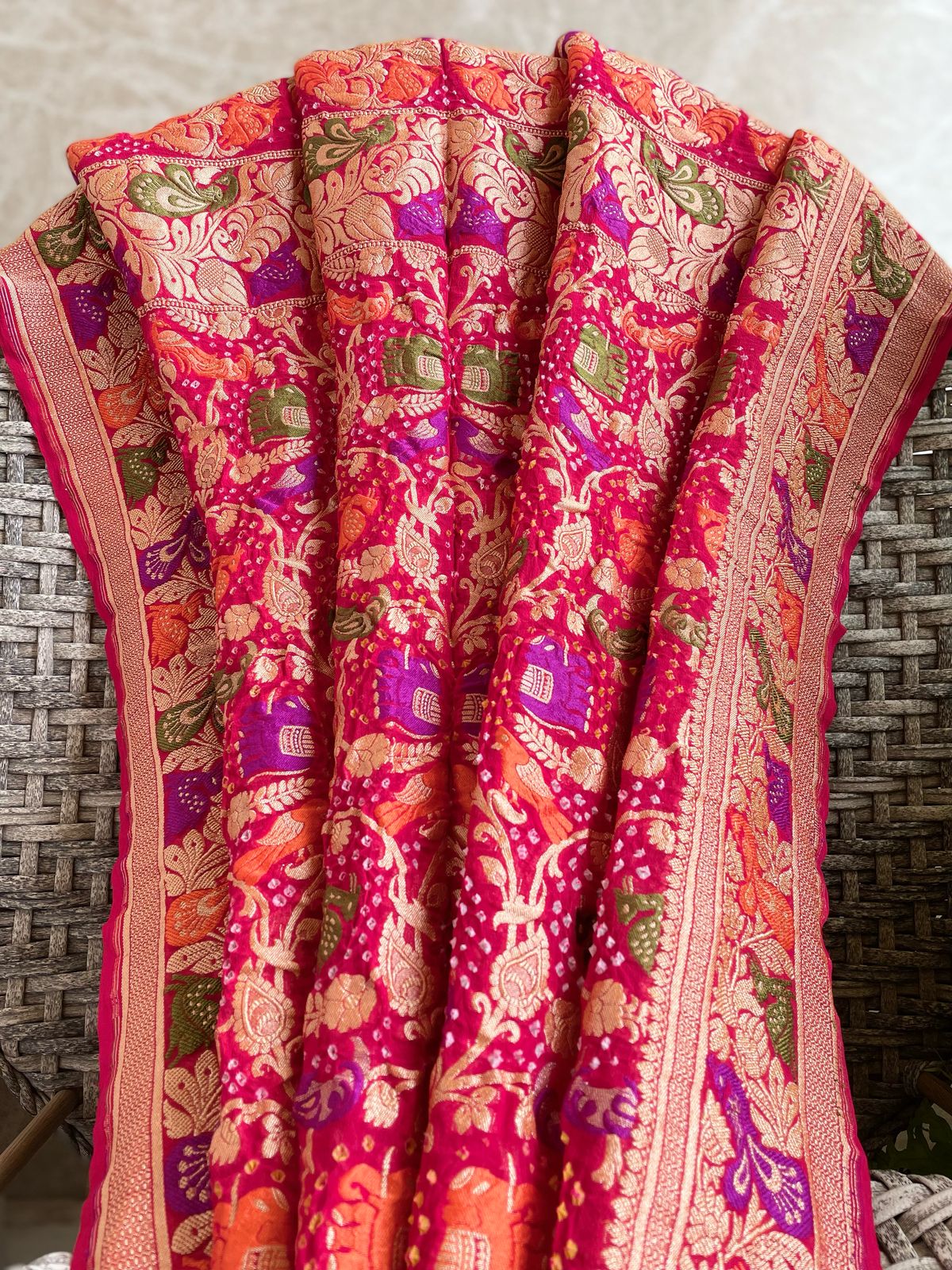 Anamika - Ring Finger Meenakari Motif Dupatta