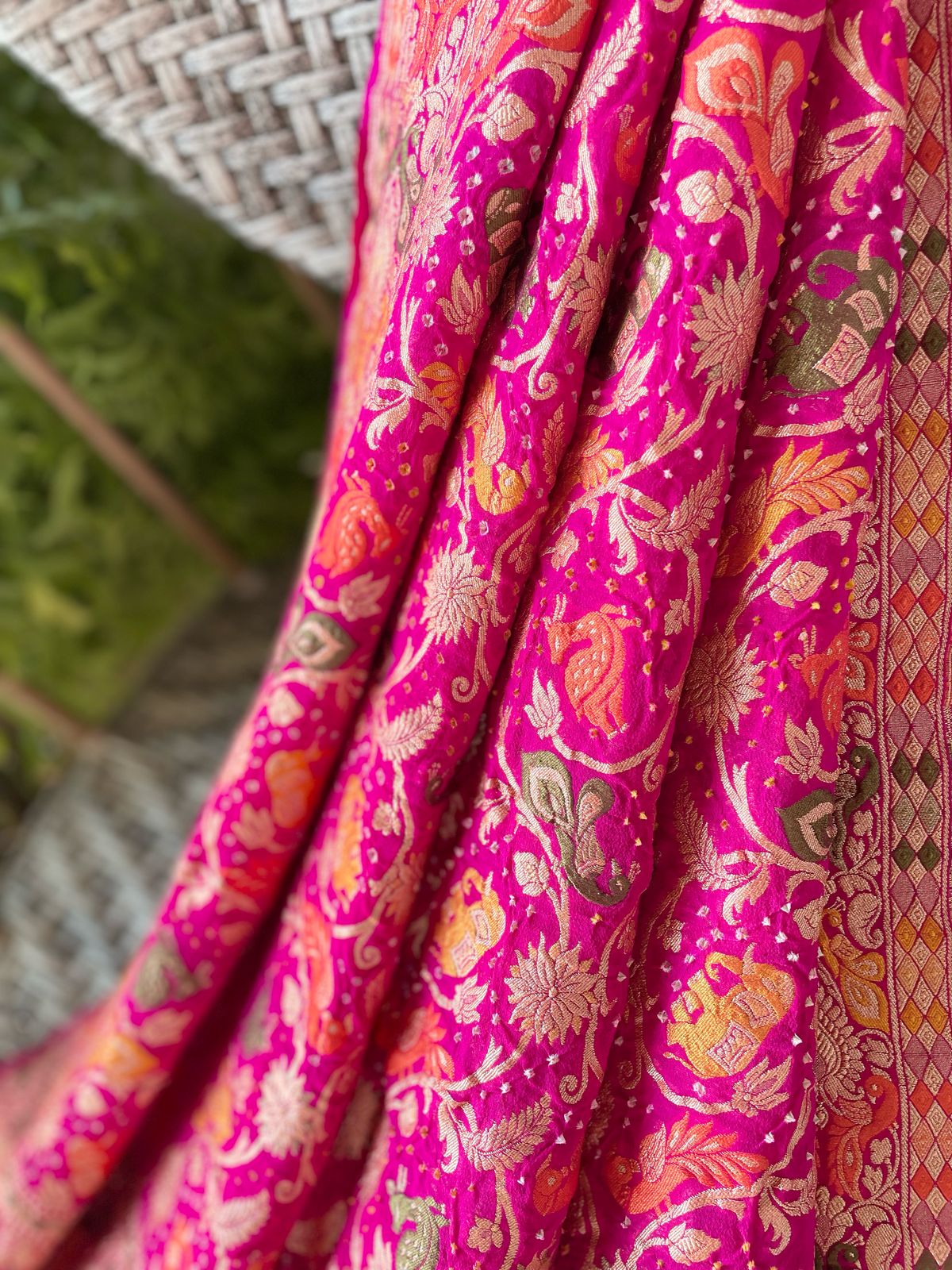 Abha - Luminous beauty Meenakari Motif Dupatta
