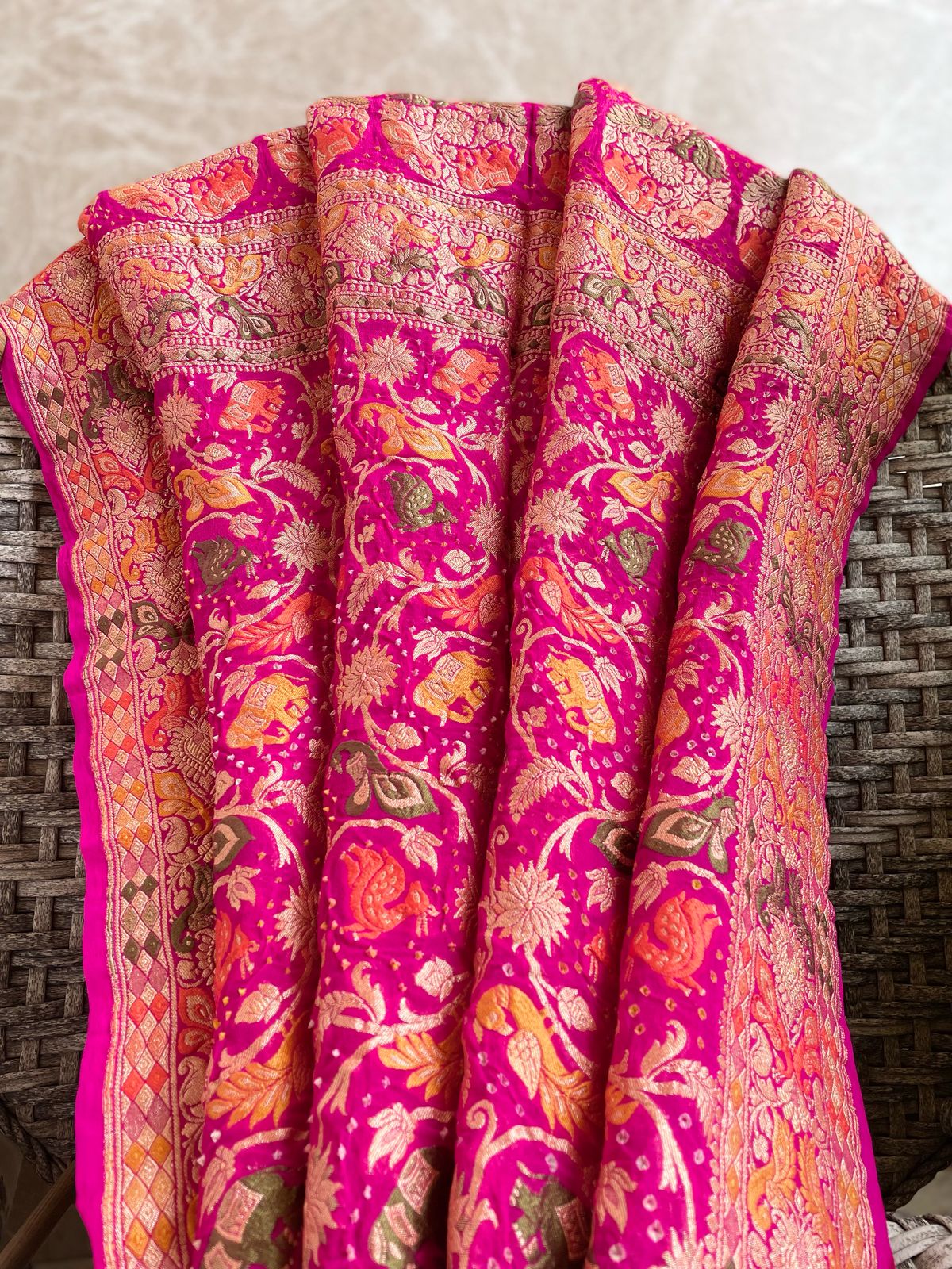 Abha - Luminous beauty Meenakari Motif Dupatta