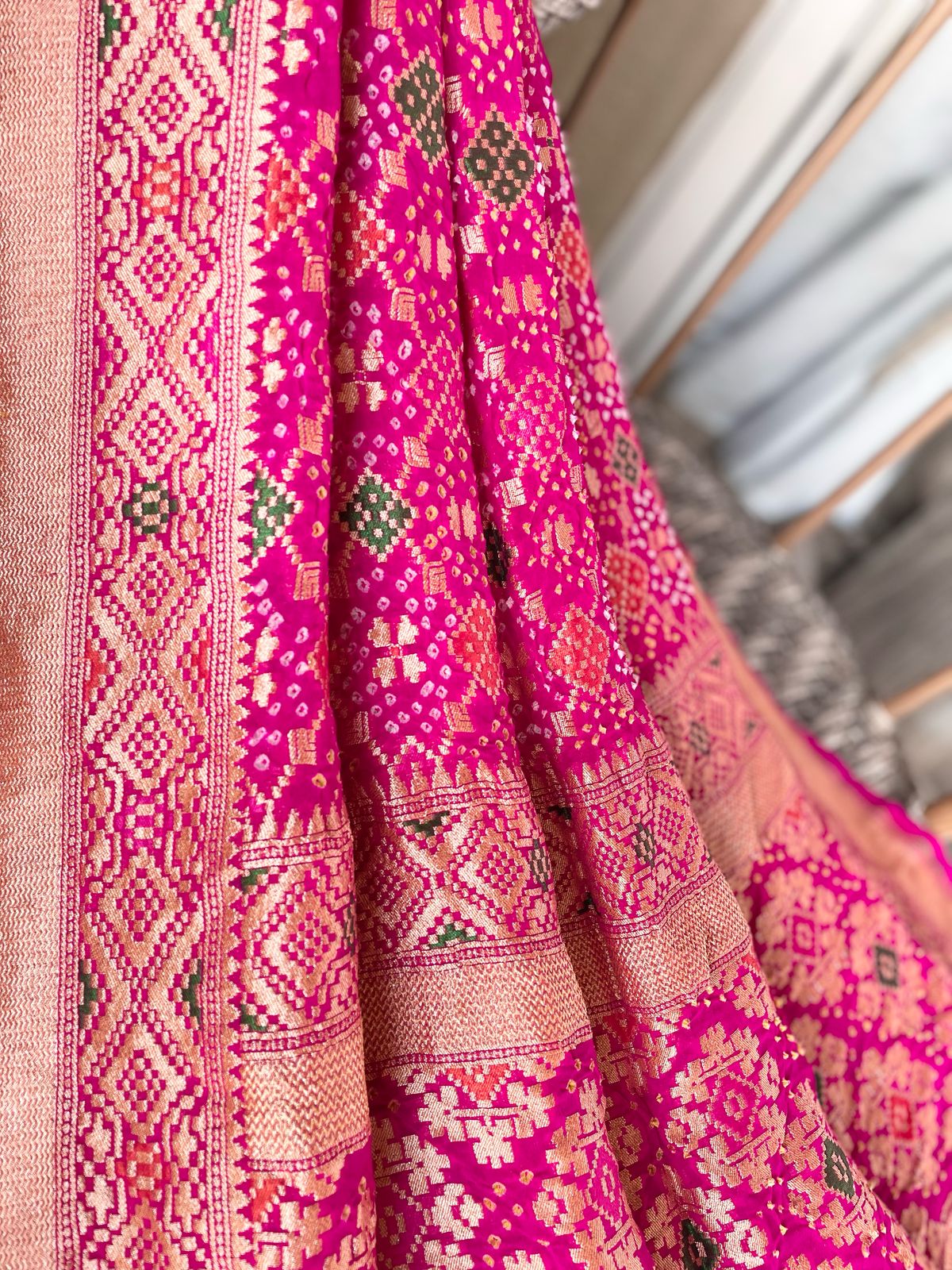 Gauri - Hindu Goddess of Divinity Meenakari Dupatta