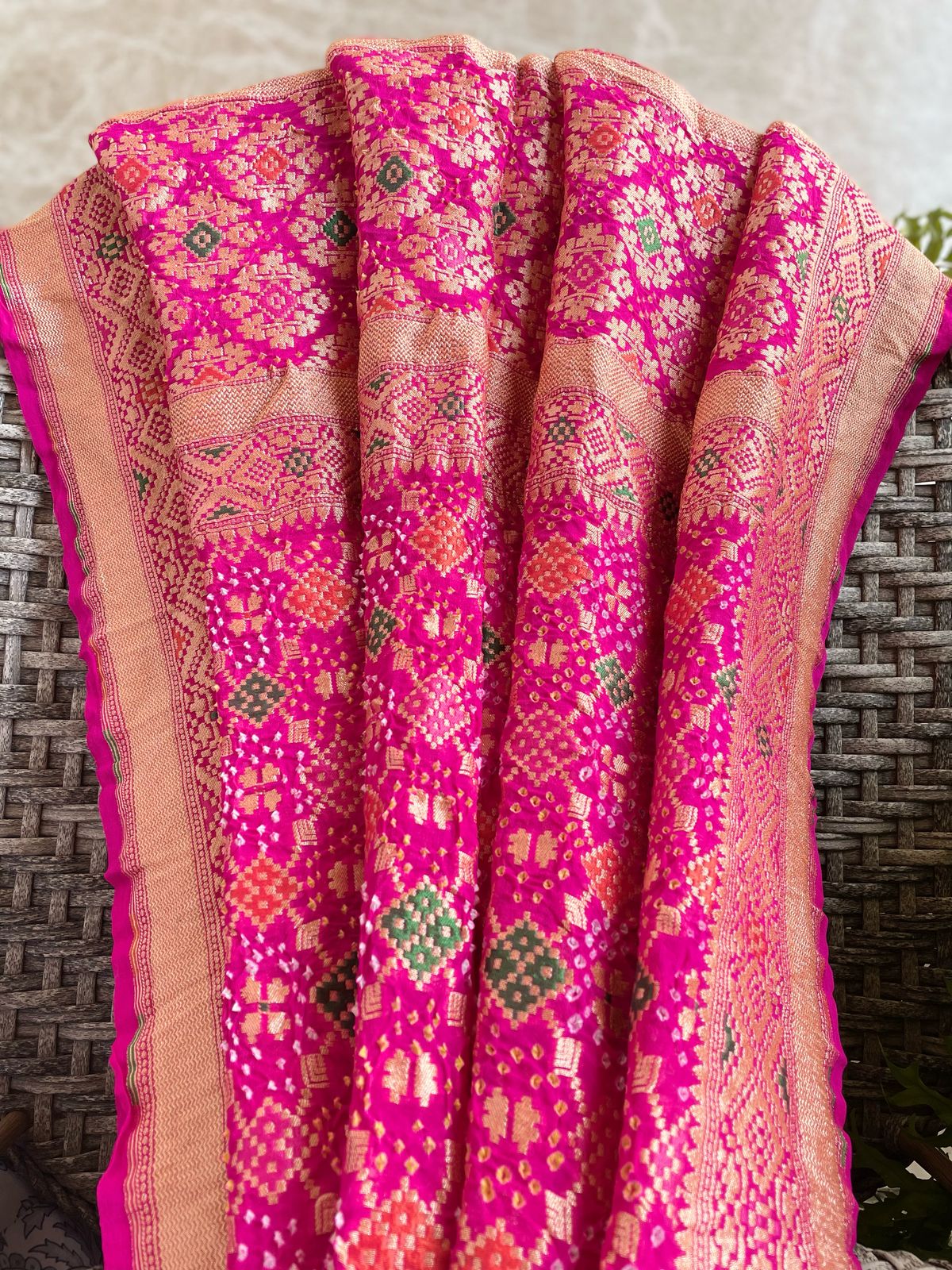 Gauri - Hindu Goddess of Divinity Meenakari Dupatta