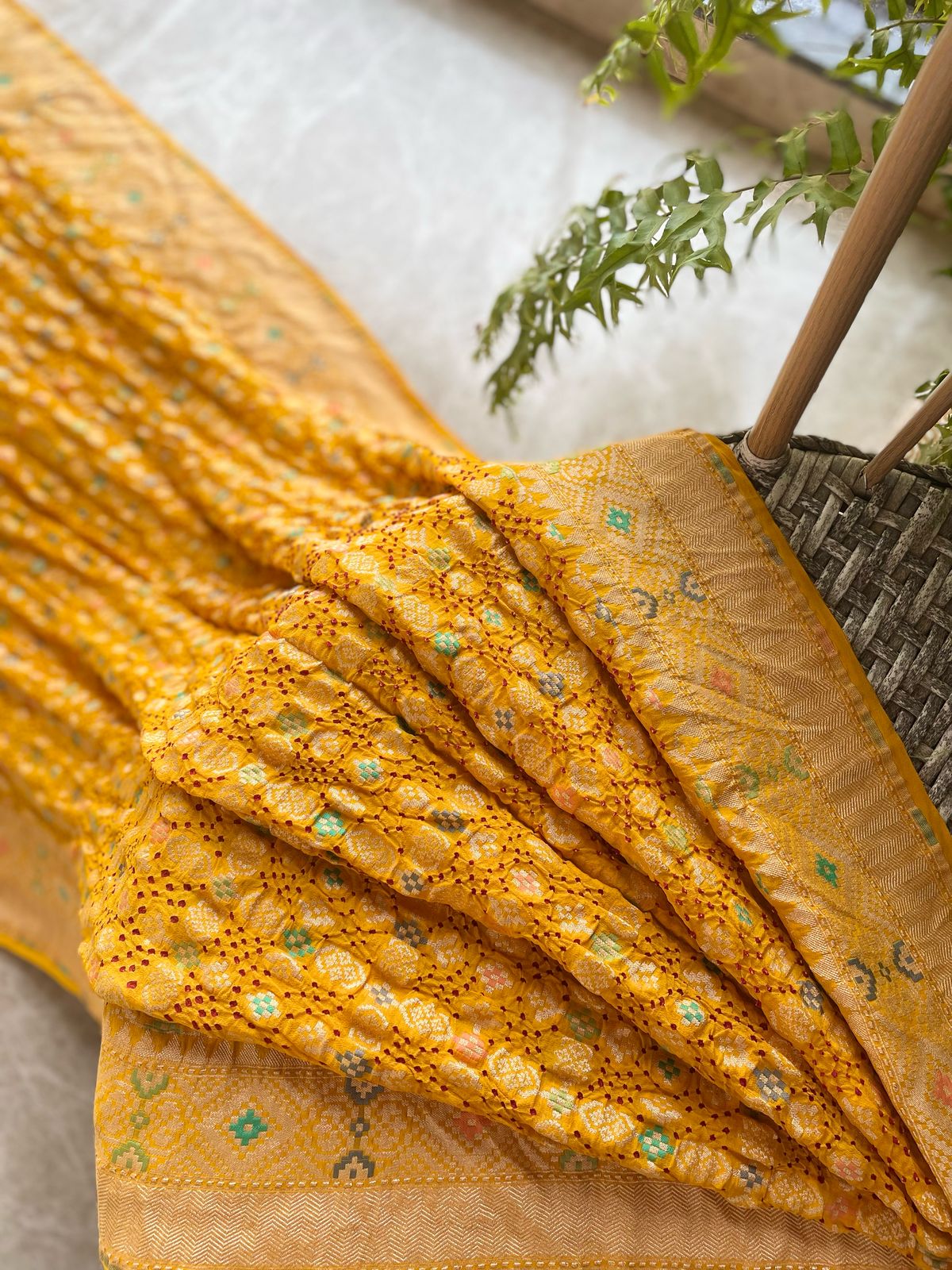 Vaani - Goddess Saraswati Meenakari Saree