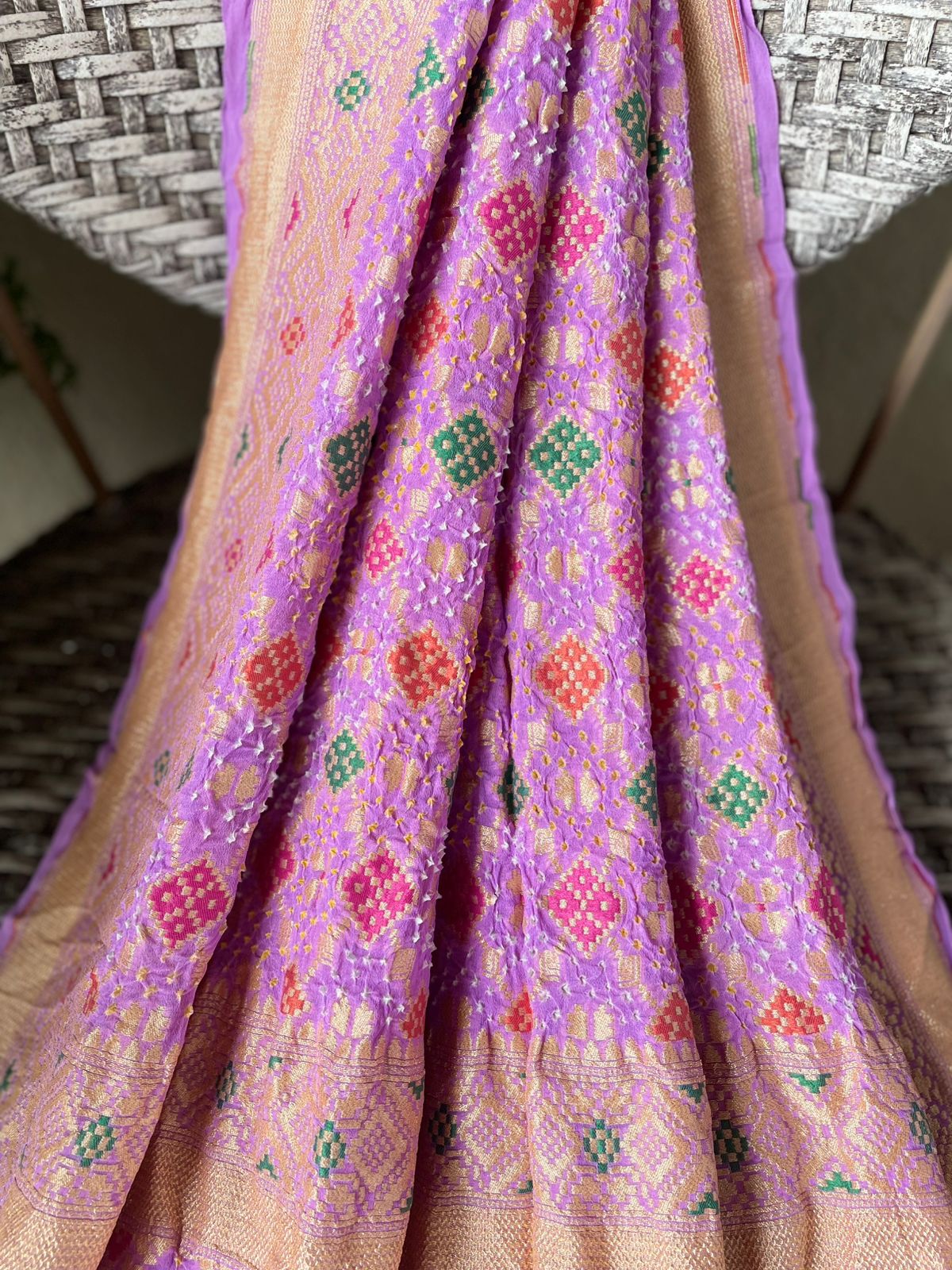 Gulzaar - Opulent Rose Garden Meenakari Dupatta